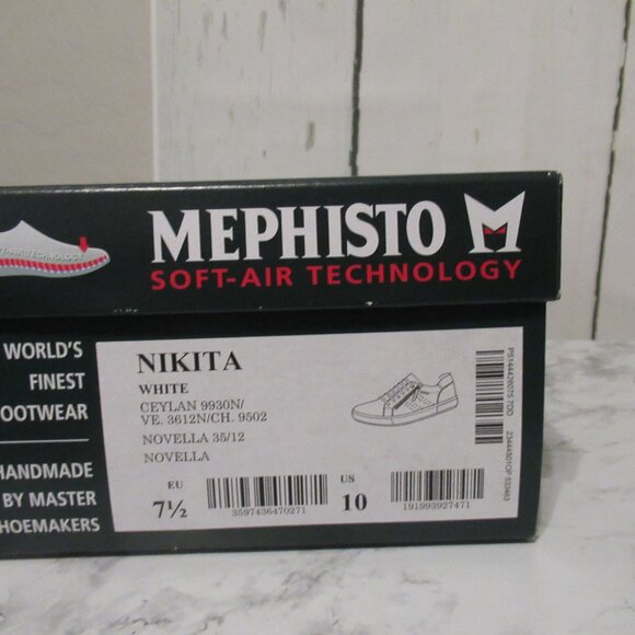 Mephisto Nikita Sneakers 10 White Tan Leather Suede Zip Comfort - Picture 9 of 10